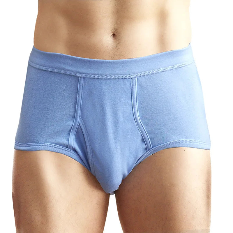 2Pcs/lot Men's Underwear 100%Cotton Briefs Sexy U Pouch Solid Color High Waist Panties Breathable Comfortable Male Underpants