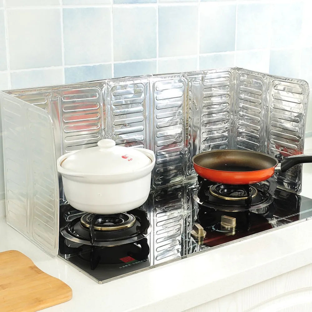 Aluminum Kichen Accessories Cookware Pan Oil Splash Protection Oil Baffle Plate Kitchen Frying Gas Stove Protector