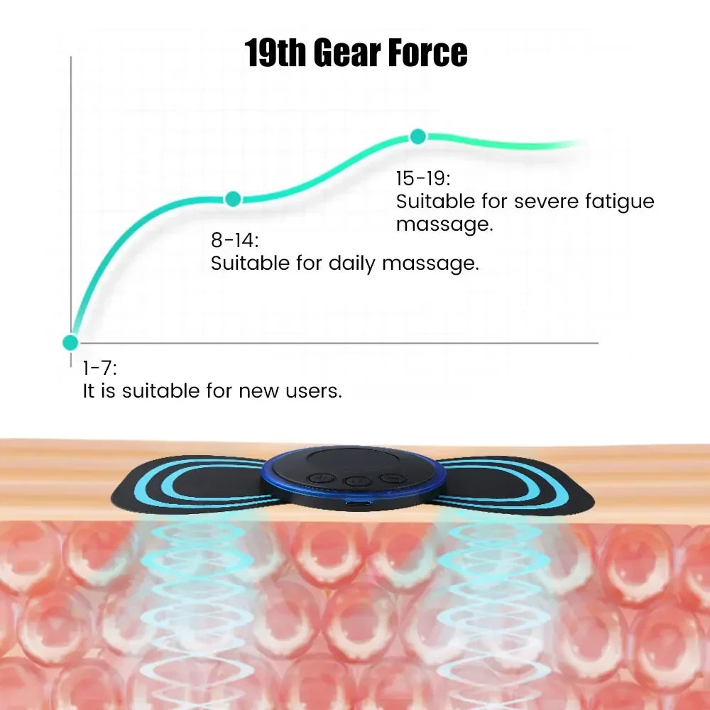 EMS Cervical Spine Massager Mini Electric Neck Massager Tens Low Pulse Neck Back Body Muscle Stimulator Arm Leg Relaxation Pads