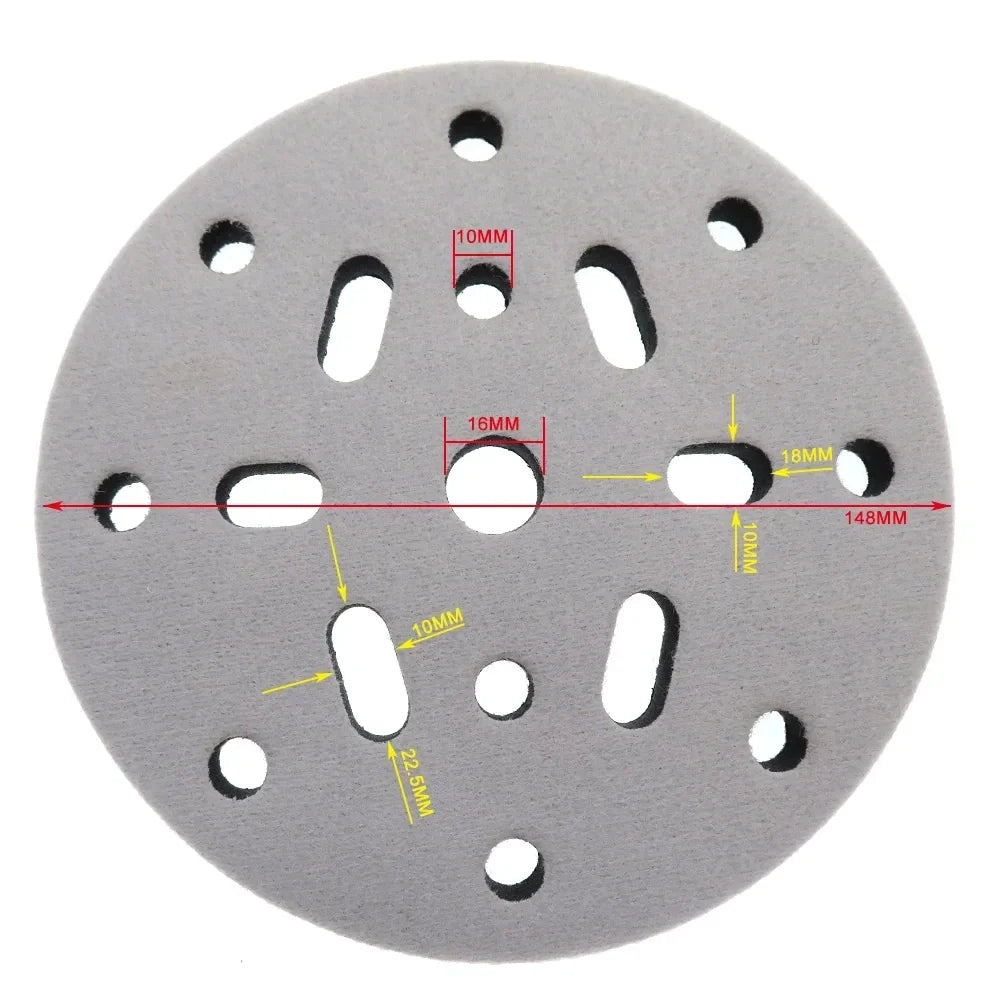 1PCS Buffing Pad 6 Inch 150mm Soft Buffer Sponge Interface Cushion Pad for Sanding Pads Automobiles Motorcycles Abrasive Tools