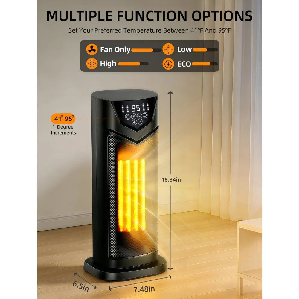 Portable Space Heater Fan Combo 1500W Electric Heater for Office