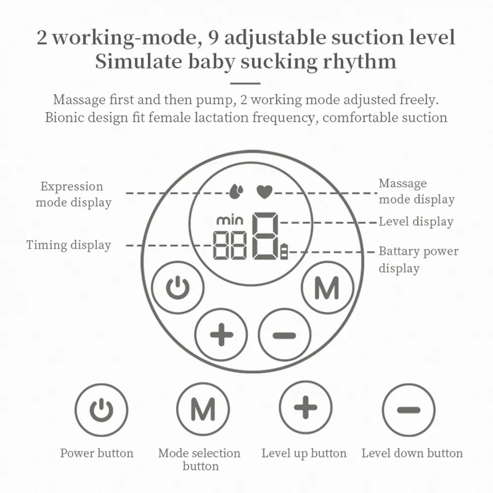 Hands Free Electric Breast Pumps Mother Milk Extractor Portable Breast Air Pump Wearable Wireless Breast pump UV disinfectable