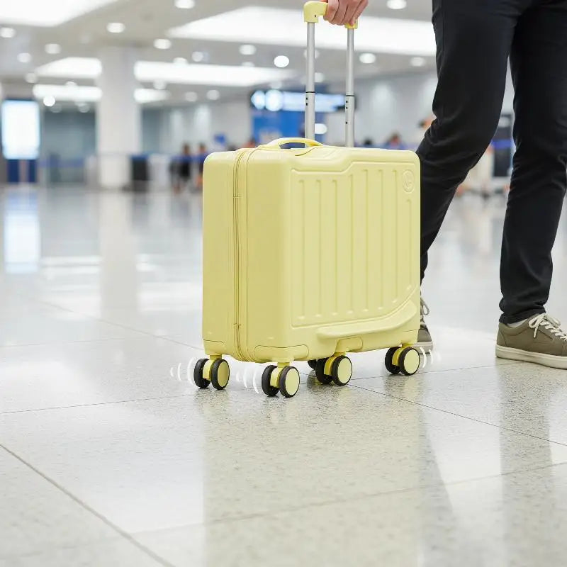 Rideable 20 Inch Rolling Suitcase Password Lock Portable Carry On Luggage For Children Travel Vacation