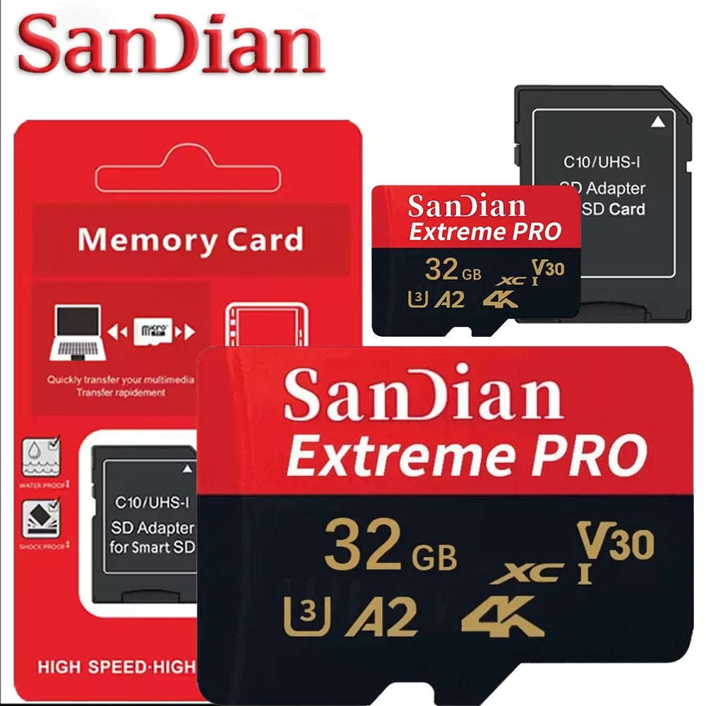 High Speed SD Card 128GB 512GB Micro TF SD Memory Card U3 V30 A2 for Smartphone Android Phone Game Storage