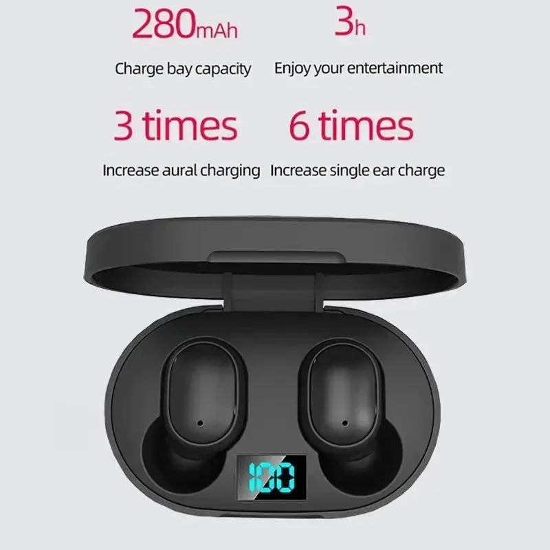 NEW E6S Bluetooth Earphones Wireless bluetooth headset Noise Cancelling Headsets With Microphone Headphones For Xiaomi Redmi