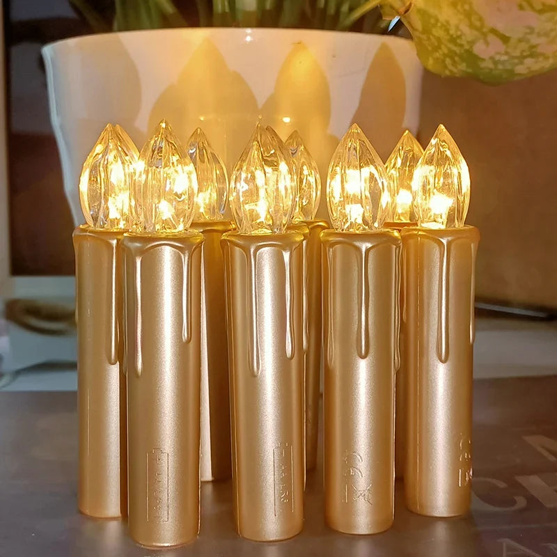 LED Candle Realistic Flickering Flame with Remote Timer Golden for Christmas Gift Set Home Decor Centerpiece Wedding Viral Decor