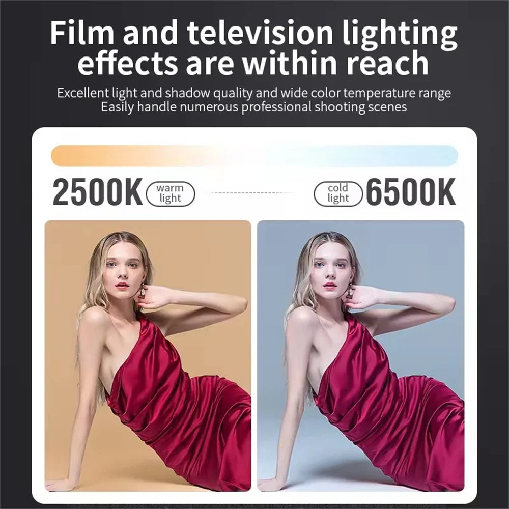 Roreta ZU80 Photo Studio Light COB Bi-Color 2500-8500K CRI≥95 TLCI≥97 With Diffuser LED Video Lights Fill Lighting