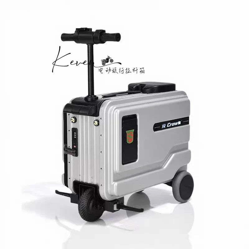 20-inch Electric Luggage Smart Ride-On Suitcase for Two, Trendy Travel Suitcase with Skateboard Function