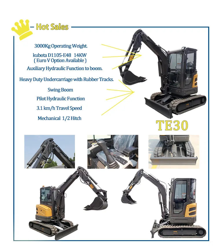 3.5 Ton Mini Excavator – EPA-Certified Compact Crawler Digger for Farm & Construction