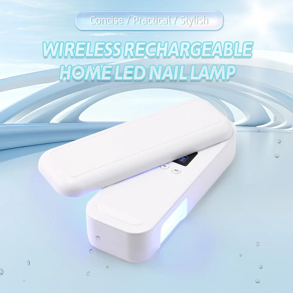 Rechargeable Foldable Gel Nail Polish Curing Light, 48W Wireless UV LED Nail Lamp, Auto On/Off, Timer Setting, Pocket Size Home