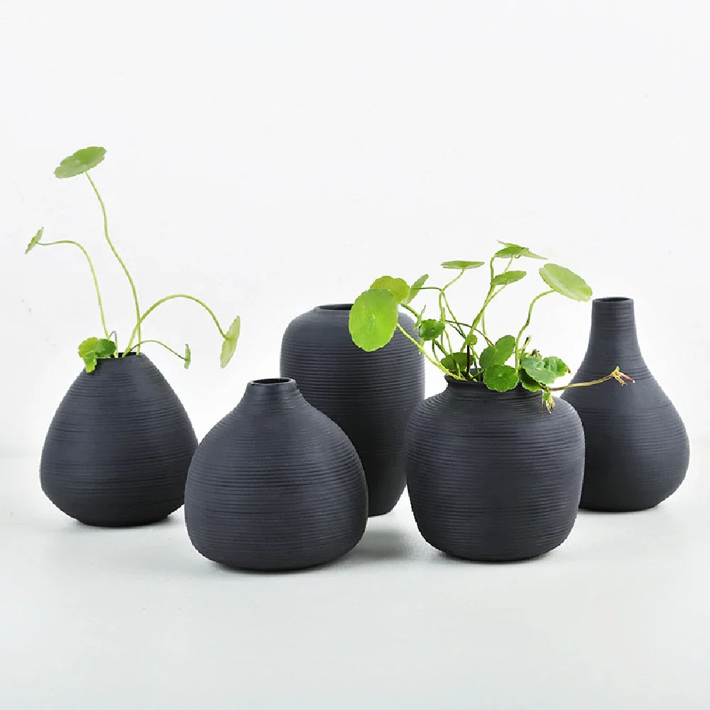 Small ceramic vases, simple home decor, living room decoration, dry flower planters, handicrafts, hydroponic vases