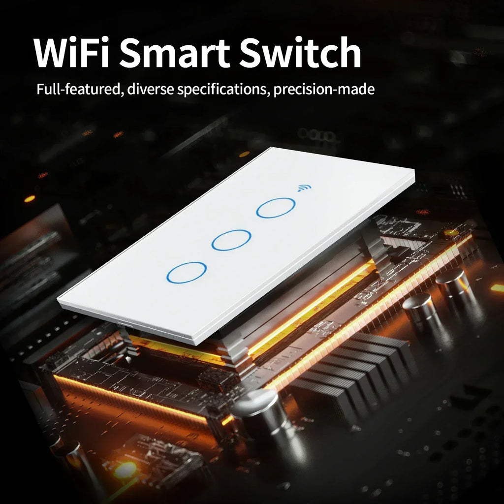 TNCE Tuya US Smart Wall Switch wifi or zigbee 1/2/3/4 Gang Wire Touch Sensor LED Light Button Smart Home voice Alexa Google Home