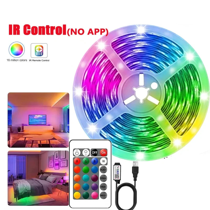 5V Led Strip Lights 5m 10m 20m 30m for TV with APP Control Flexible Ribbon Tape RGB5050 18leds/m LED Backlight for Bedroom Decor