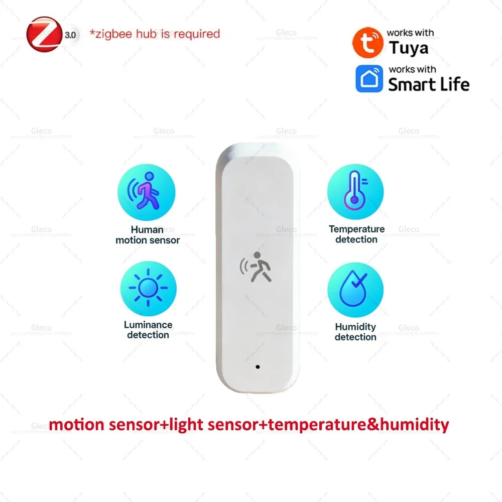 Zigbee Human Pir Motion Sensor Option Light/Temp/Humidity Detection 5 Types Available for Tuya Smart Life/MQTT Home Automation