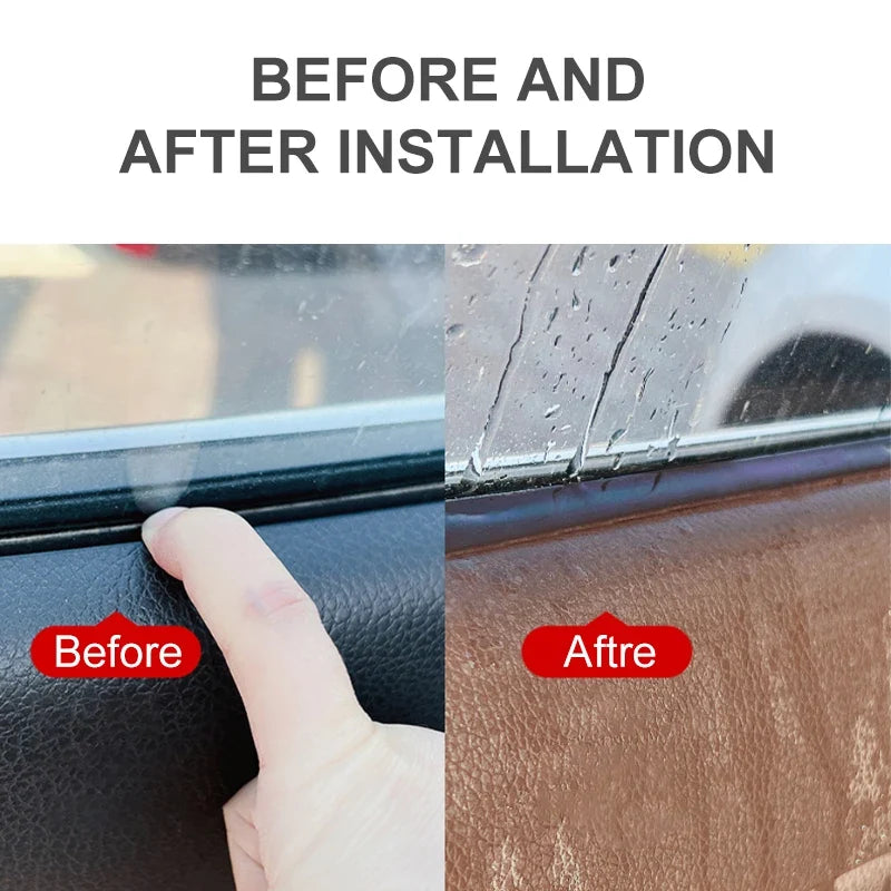 1PC Car Window Seal Strip Rubber Car Side Window Gap Filler Noise Insulation Waterproof Windproof 7-Shape Sealing Strips