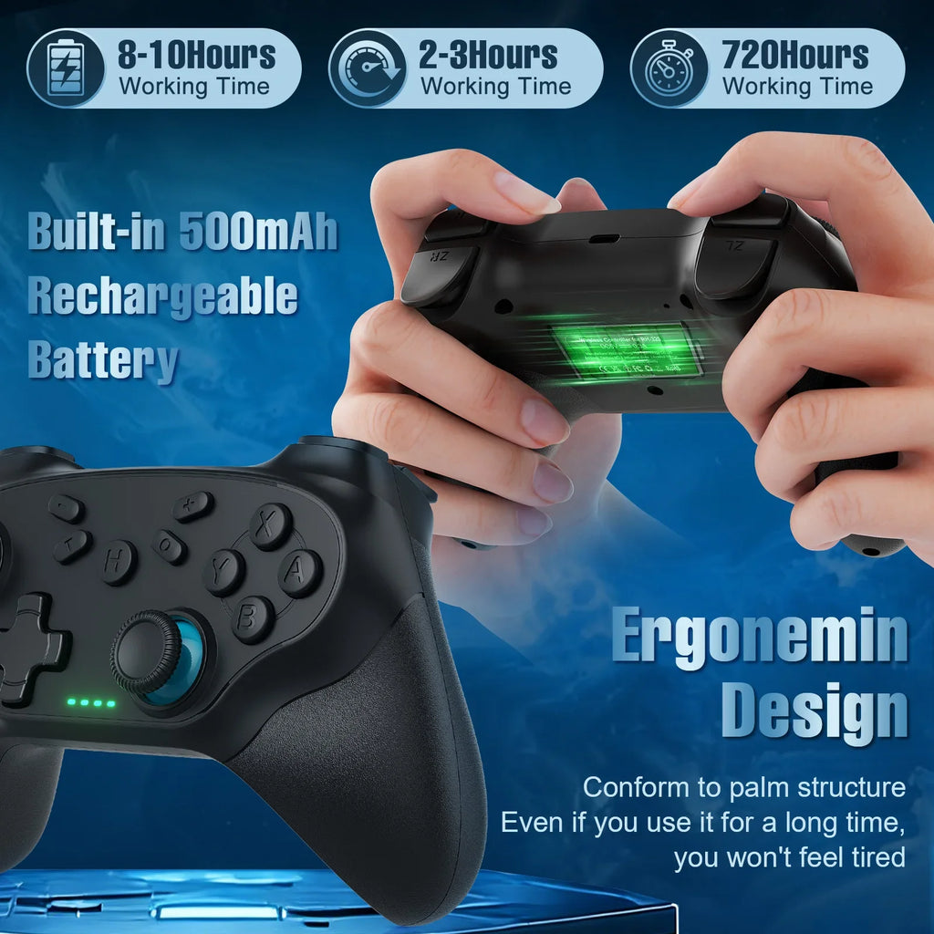 Gamepads For Switch Oled/Lite/PC/Android/IOS Wireless Controller 6-axis Gyro Joystick Turbo Dual Vibration Game Remote Controle