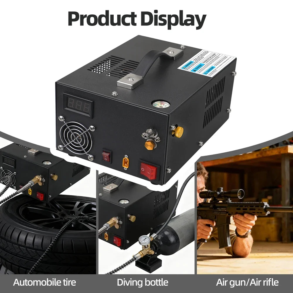 300Bar 12v Pcp Compressor 110V Transformer 30MPA 4500psi High Pressure Pump Pneumatic Airgun Rifle Inflator