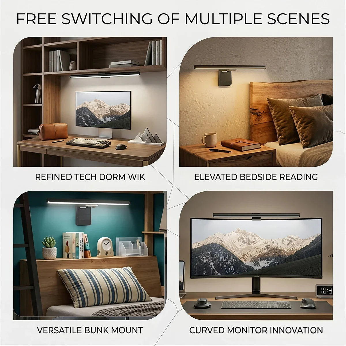 1/2PCS LED Monitor Light Bar Computer Screen Hanging Lights Atmosphere Table Lamp for  Work Study Read Gaming Dimming Lighting
