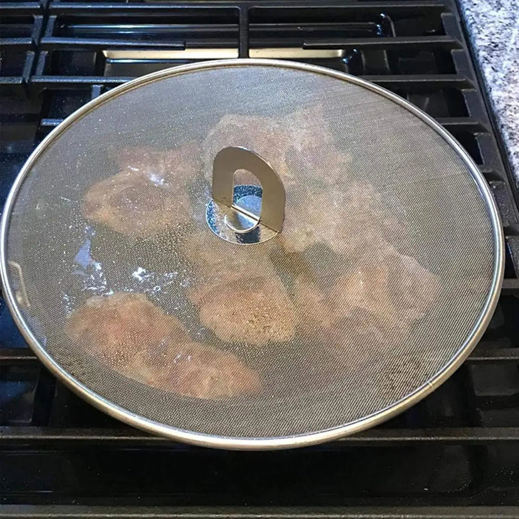 3-Piece Splatter Screen Set for Frying Pans, 13"/11.4"/9.8", Stainless Steel Grease Guard, Ultra-Fine Mesh Lid, Fold-Flat Design