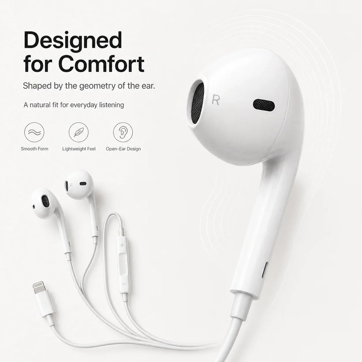 Official Apple EarPods Wired Earphones 3.5mm Lightning USB-C Connector with Mic Volume Control for iPhone iPad Mac