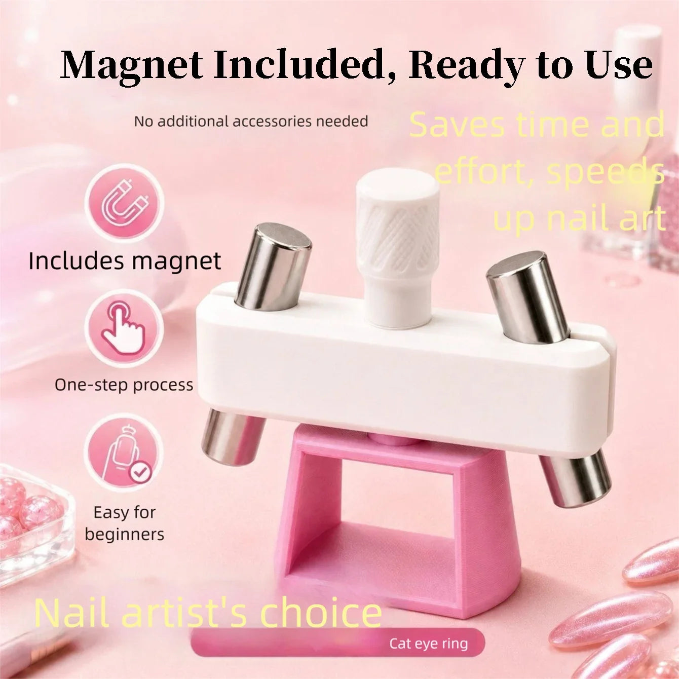 Nail Multifunctional Rotating Cat Eye Magnet, Fully Automatic, for Artistic Design - Glass Bead Cat Eye Special Effect Tool
