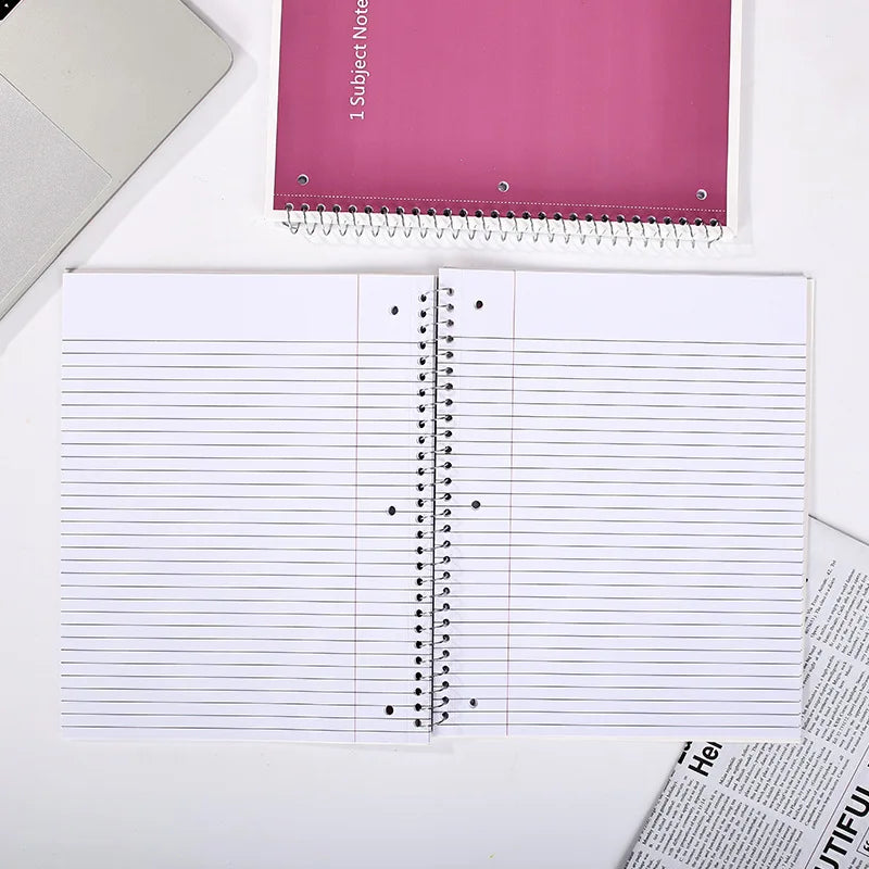 1pc Loose Leaf Business Style Notebook, Removable Horizontal Line 3-Hole Spiral Coil Notebook, Suitable for Meeting Note Taking
