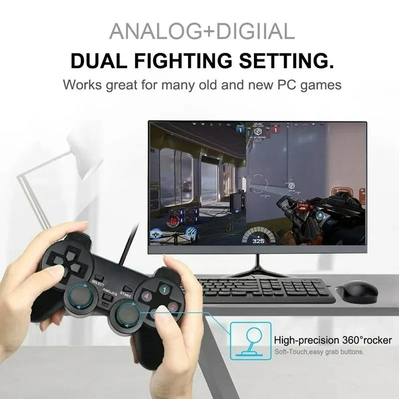 Wired USB PC Gaming Joystick Gamepad Game Controller for Windows Laptop Computer WinXP Win7 Win8 Win10 Gaming Accessories