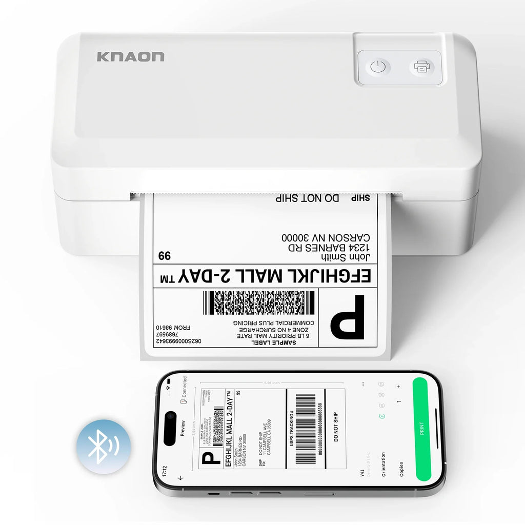Thermal Shipping Label Printer, 4x6 Bluetooth Label Printer for Small Business and Home, Supports iPhone, Android, Windows, Mac, Chromebook