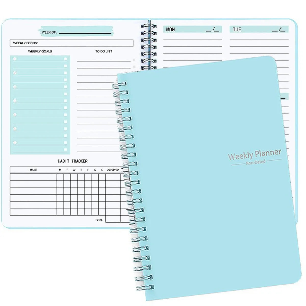 1pc Tree Pattern Spiral Bound Weekly Planner & Notebook & Schedule Organizer, Stationery For Office & School & Study, Plan Book