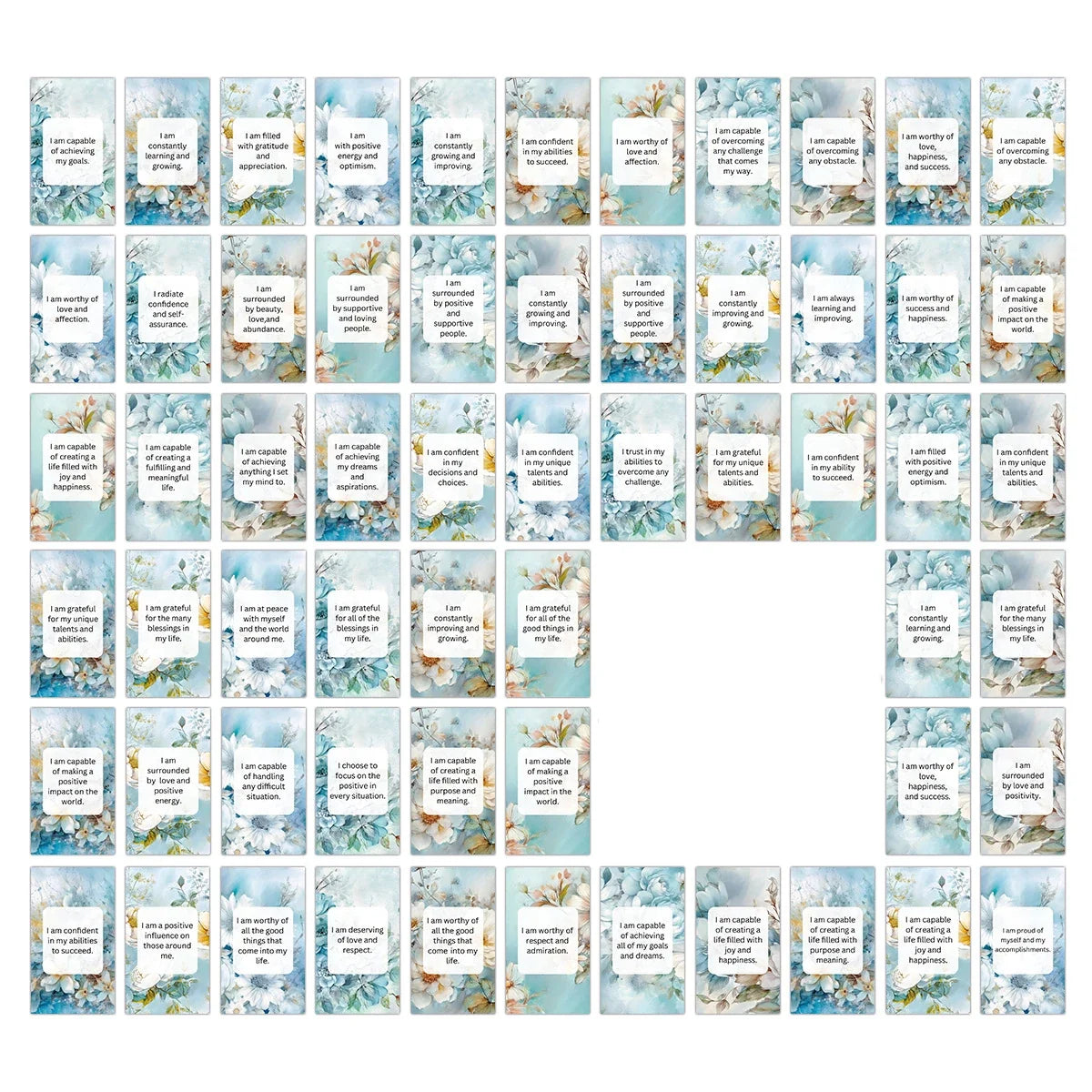 60pcs Women Affirmation Cards, Daily Positive Quotes, Self-Encouragement Motivational Cards for Mental Wellness, Gifts Idea