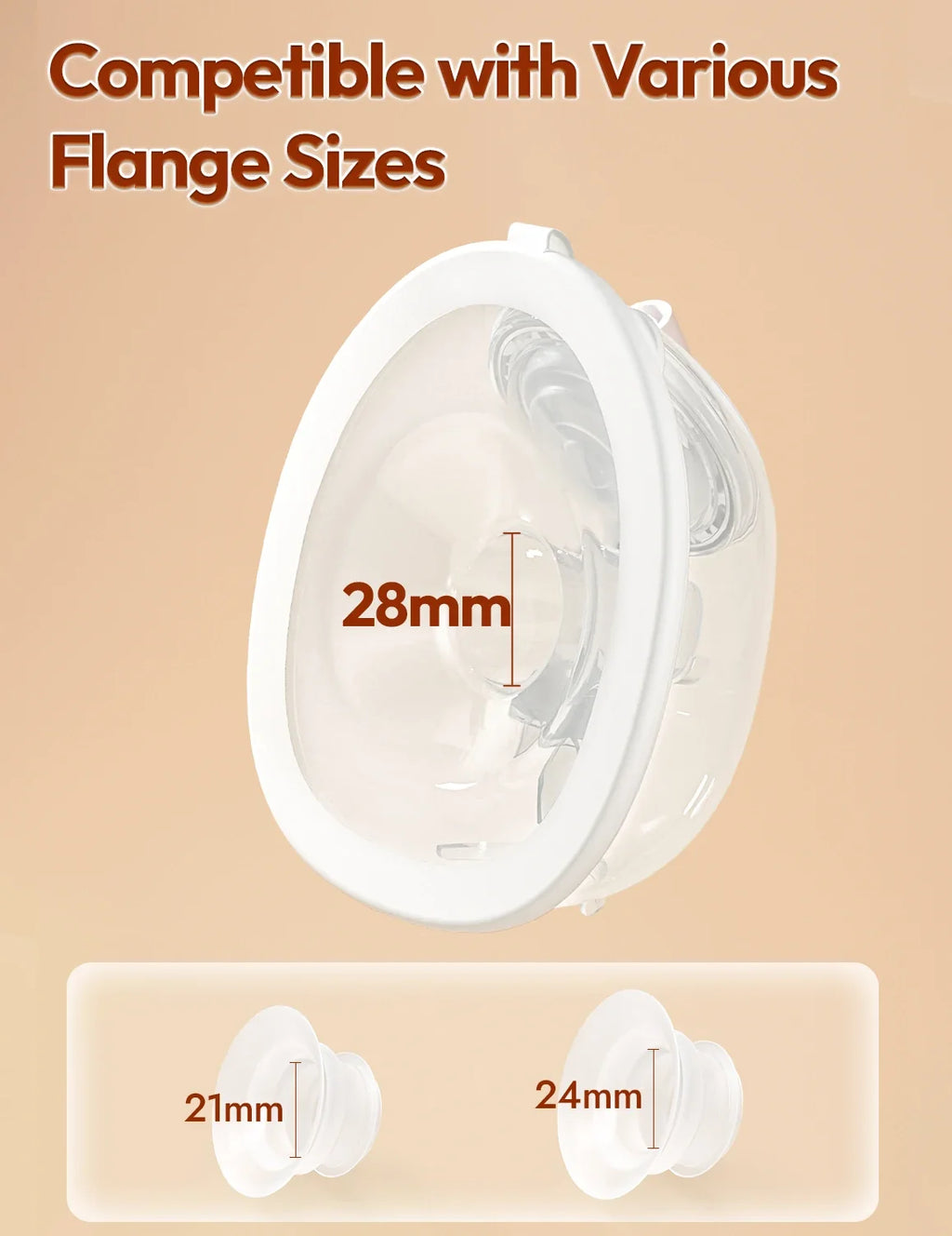 NCVI Wearable Electric Breast Pump Hands-Free 4 Modes 9 Levels Leakproof Double Sealed Milk Cup 21/24mm Flanges Quiet Portable for Home Work Travel