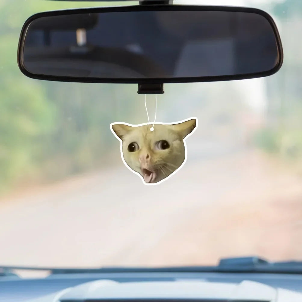1/3pcs Funny Cat Design Car Aromatherapy Tablet, Car Fragrance Tablet, Car Rearview Mirror Pendant, Wardrobe Aromatherapy Tablet