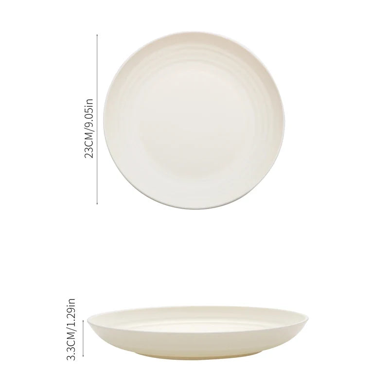 4/16pcs Plastic Plates (9 Inches in Diameter) Are Reusable and Suitable for Home Kitchens for Snacks, Desserts