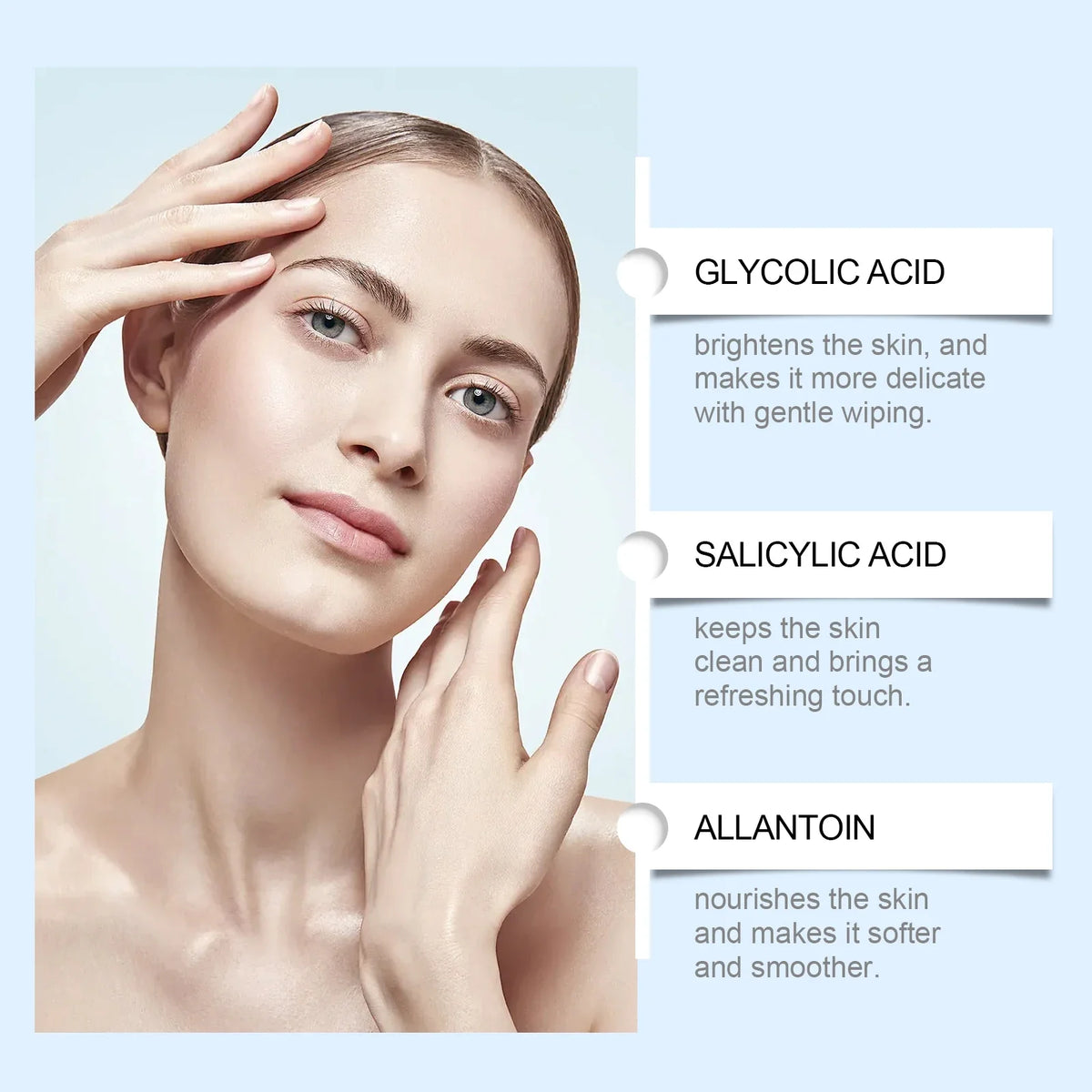 Glycolic Acid Exfoliating Pads - Gentle Peel Pads For Face, Brightening & Smoothing Skin With Salicylic Acid