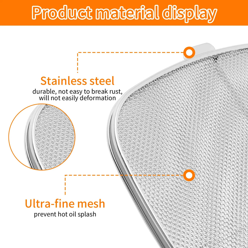 1/2Pc Stainless Steel Fine Mesh Splatter Shield Oven Grill Rack Air Fryer Basket For Ninja Foodi AG300 AG300C AG301C AG302 AG400