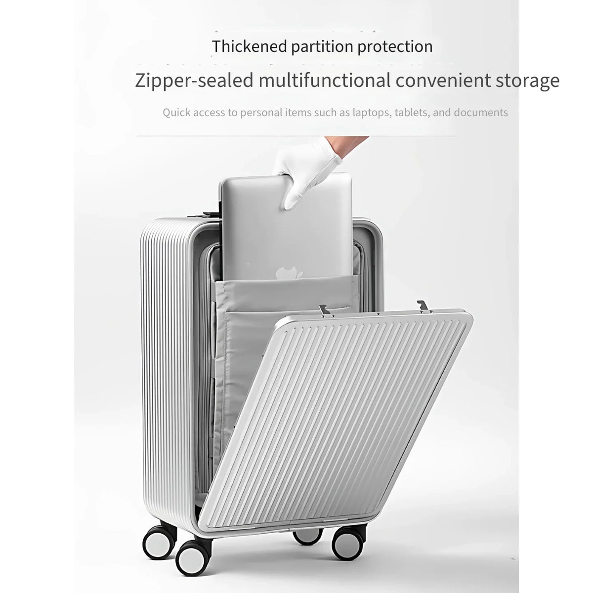 Full Aluminum‑Magnesium Alloy Front Side Opening 10‑90 Split Deep Storage Trolley Luggage Travel Suitcase 20 Inch Carry‑on 24 In