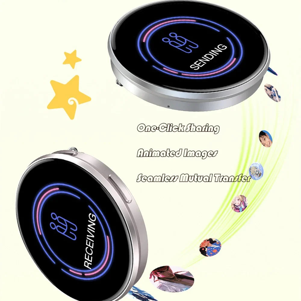 Anime Blue Tooth Electronic Badge Video Playing Rainbow Support Light Picture Dynamic Carousel Bidirectional Transmission Brooch