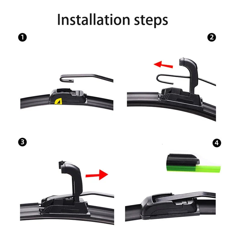 For Hyundai i20 PB 2008-2014 Car Wiper U-type Soft Rubber Boneless Wiper HD Quiet Durable Automotive Wiper 24"+16"
