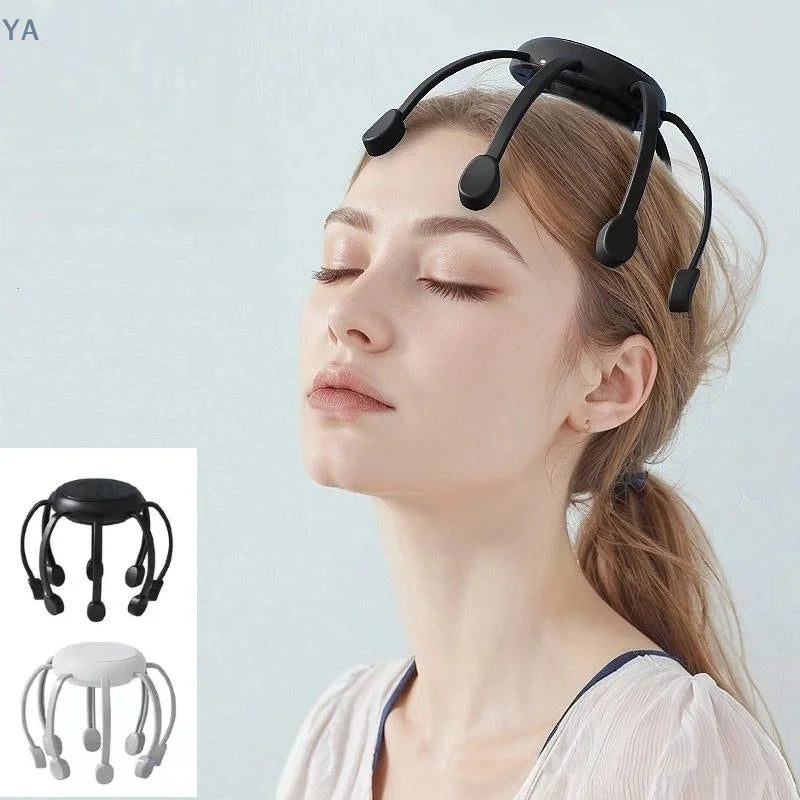【SA】【SA】Electric Scalp Massager Head Massage Machine Intelligent Vibrating Stress Relax With 5 Modes 360 Degree Hair Massager