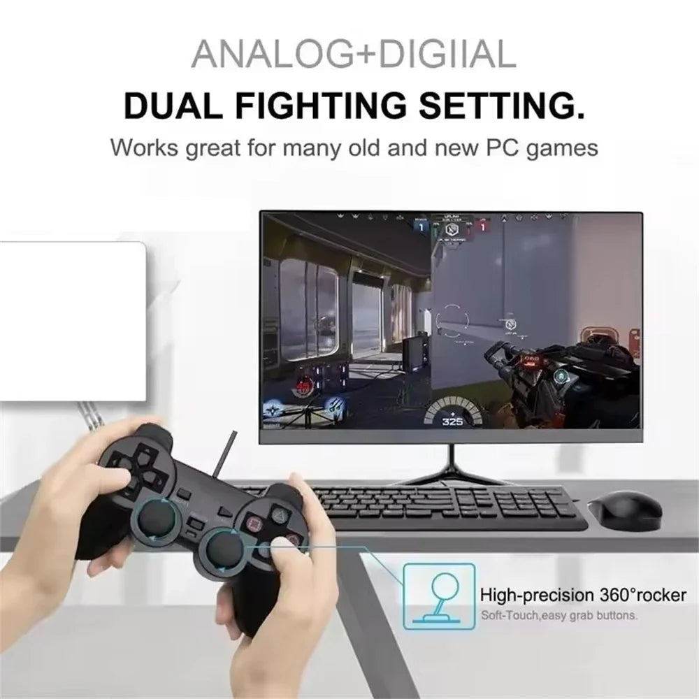 MEUYAG Wired Gamepad for PS2 Controller Game Joystick Vibration Game Controller for PlayStation 2 PS2 Controller Game