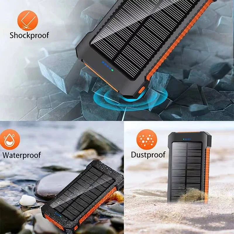 Lenovo CCC 500000mAh Large Capacity Solar Power Bank Super Fast Charging Portable External Battery For iPhone Outdoor Emergency