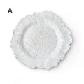 Floral Reef Wedding Charger Plates Set 6Pcs 33CM Round Plastic Dinner Plate Table Decor for Events