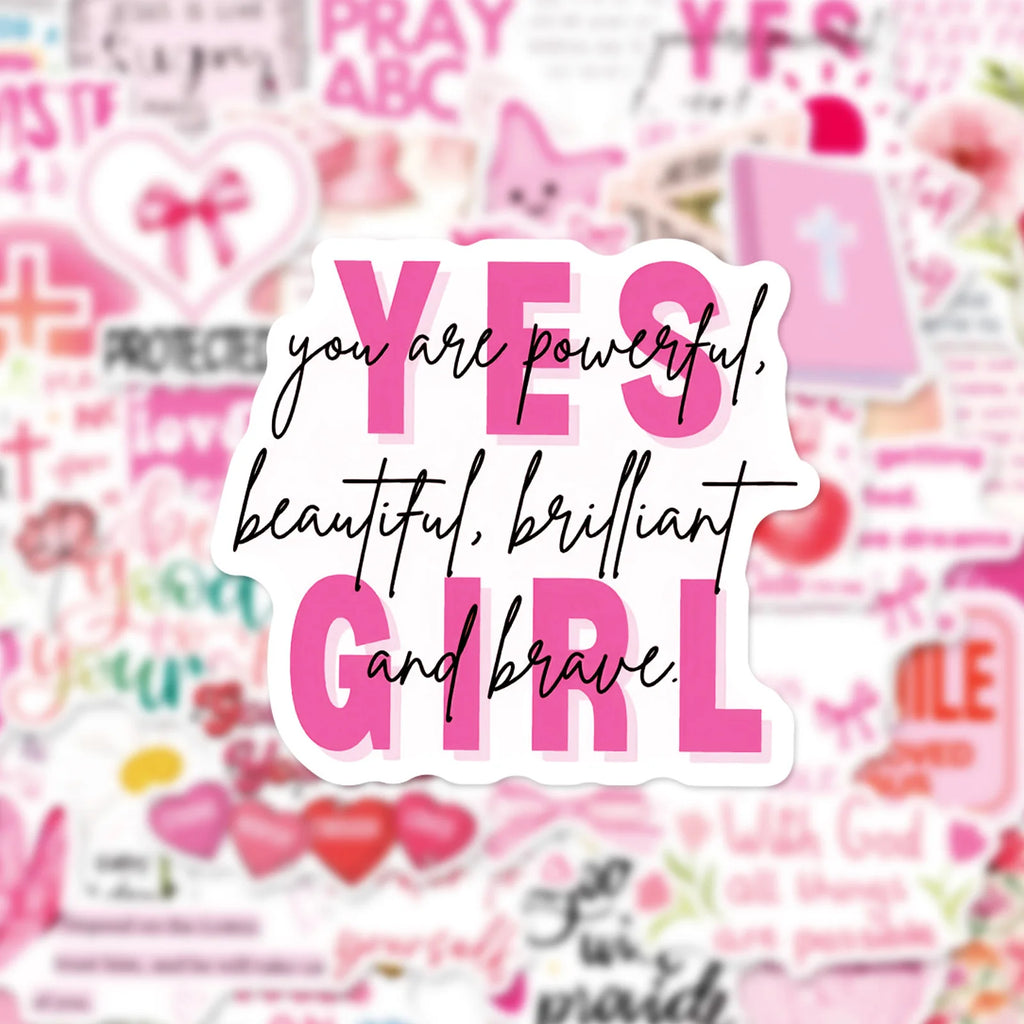 50Pcs  Jesus Phrase Sticker Pack-Graffiti with Biblical Motivational Quotes, Waterproof Decor Stickers
