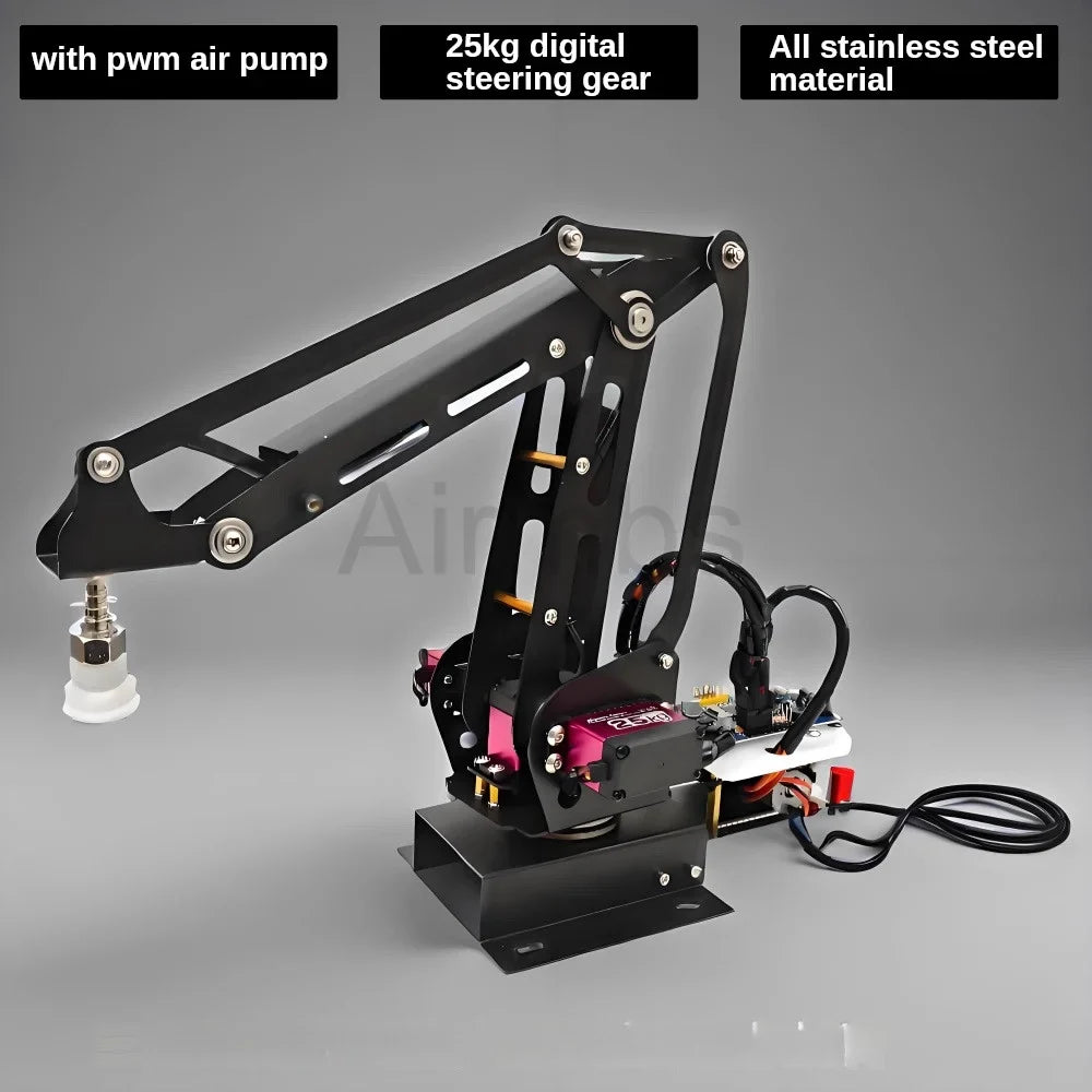 Arduino 4 DOF Robot Arm Manipulator Mechanical Arm with 25KG Digital Servo Motors Air Suction Pump DIY Robotics Toy