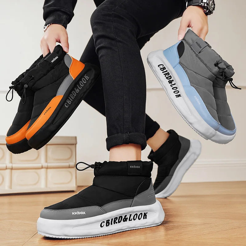 Men's Winter Velvet Ankle Boots, Warm Stylish Winter Shoes