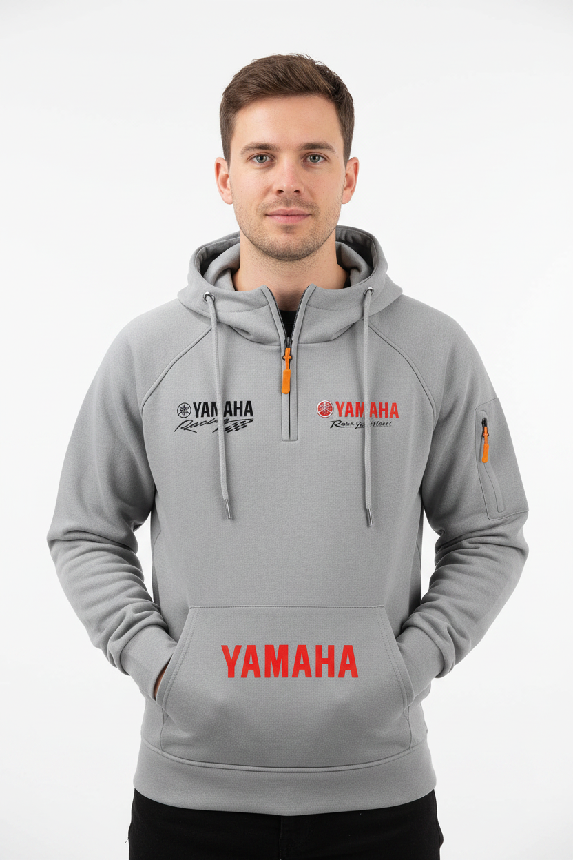 2026 Yamaha Autumn and Winter Vintage Heavy-Duty Men’s Fleece Hooded Sweater
