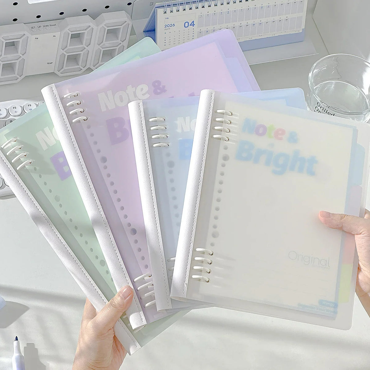 1PC A5/b5 Soft Spine Loose Leaf Notebook Detachable Notebook For Students To Flip 360 Degrees High Aesthetic Ins Style