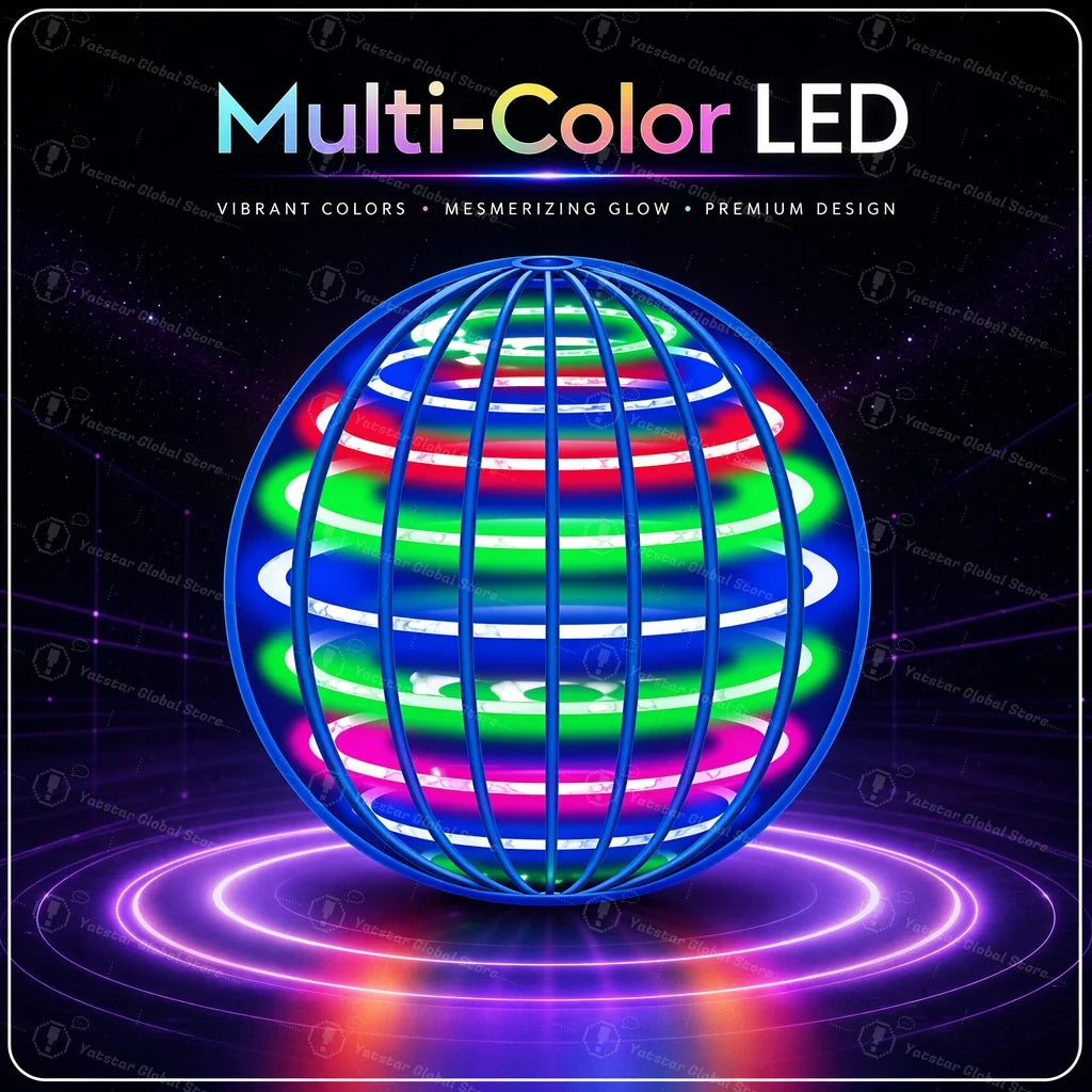 Flying Orb Galaxy Ball Toy, Hover Orb with Magic Boomerang & Floating Function, LED Glow Outdoor Indoor Fun Toy for Adults Teens