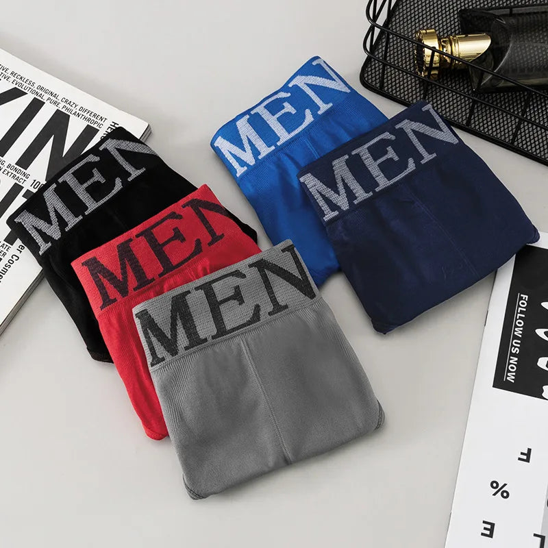 3Pcs/lot Men's Briefs Underwear Sexy Man Panties MEN Letter Underpants Breathable Comfortable Male Bikini Shorts Black Blue Red