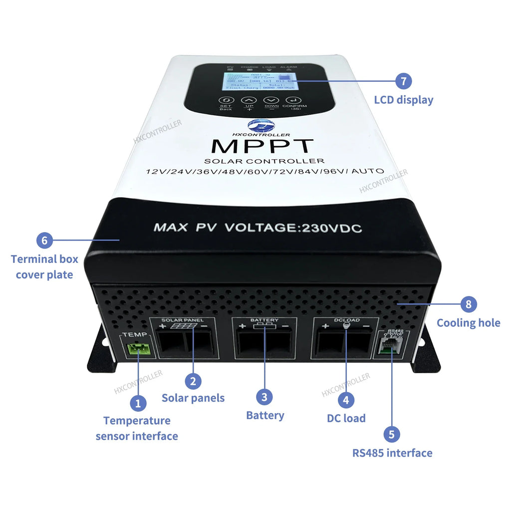 MPPT 0-80A 7680W Solar Battery Charge Controller 230VDC PV System Charger Regulator Ship From Brazil EU For 12V 24V 48V 60V 72V